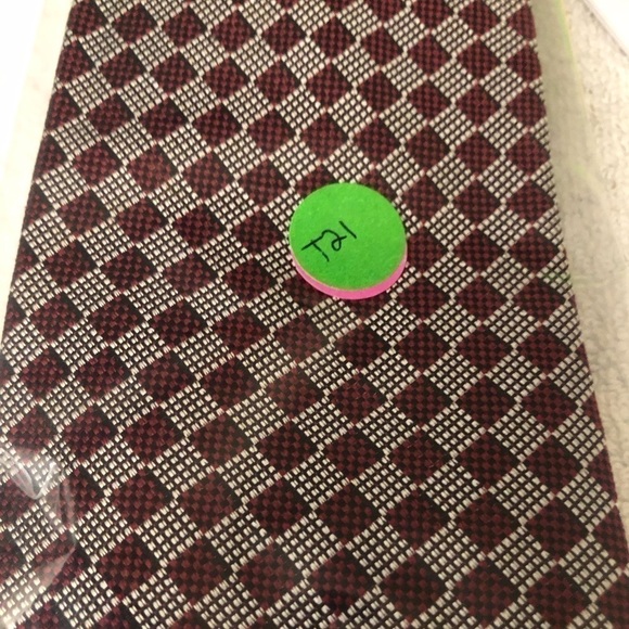 Lauren Ralph Lauren 100% Silk Neck Tie Check Square Red Gray Mens Made in USA - Picture 15 of 16